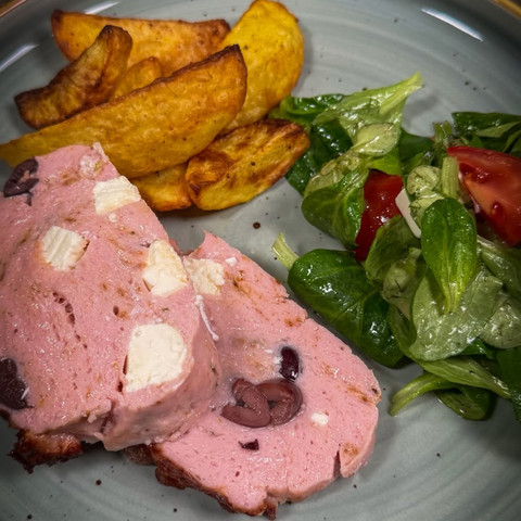 Mediterraner Leberkäse aus dem Airfryer