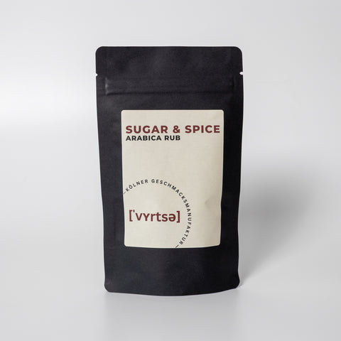 Vyrtse Sugar & Spice Arabica Rub Gewürzmischung in schwarzer Aromaschutztüte